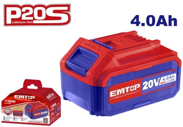1 x Acumulator 4.0AH litiu-ion, universal compatibila cu toate produsele P20S - EBPK2002, EMTOP