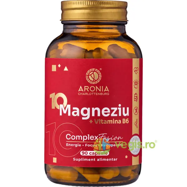 10 Magneziu + Vitamina B6 Complex Fusion 90cps