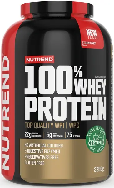 100% Whey Protein, căpșună, 2250 g, Nutrend