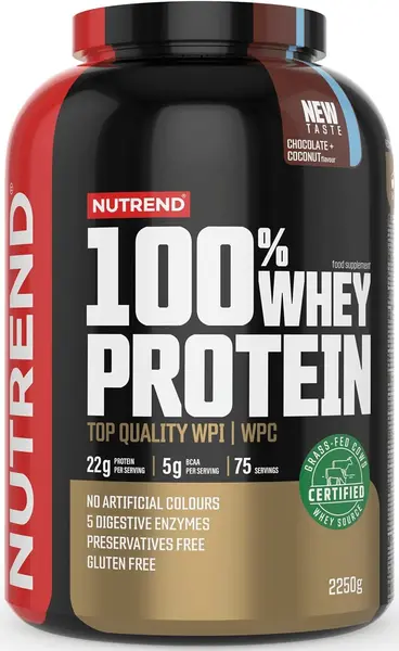100% Whey Protein, ciocolată cu cocos, 2250 g, Nutrend
