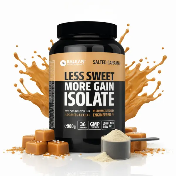 100% Whey Protein Isolate cu arome, 900g - Caramel sărat