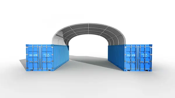 10x6 m Acoperisuri Container - 60m2 - alb - Default Title