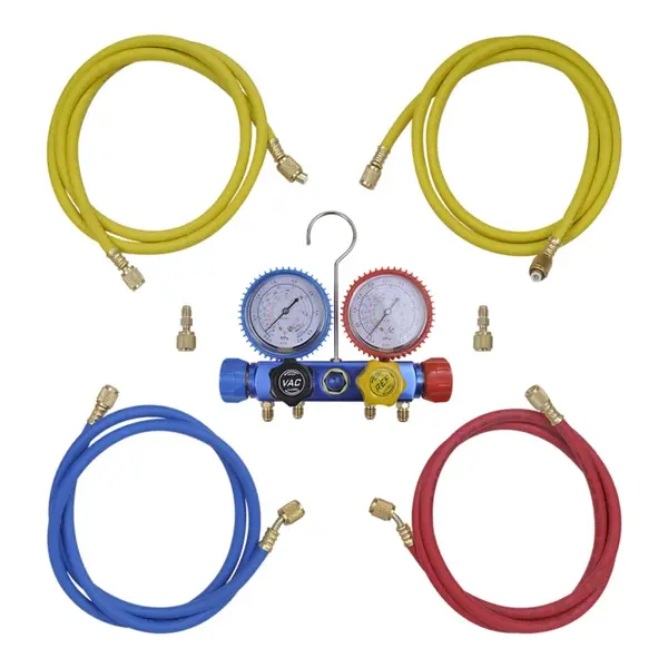 141656 set manometru cu 4 cai, in trusa de scule