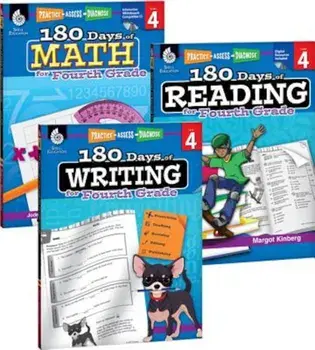 180 Days of Reading, Writing and Math for Fourth Grade 3-Book Set, Hardcover/Teacher Created Materials