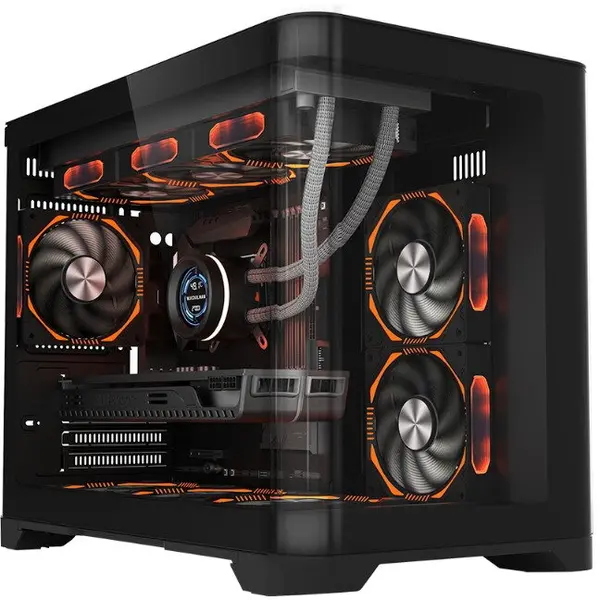 1st PLAYER Carcasa PC 1STPLAYER Gaming UV6, 9 ventilatoare suportate, Negru