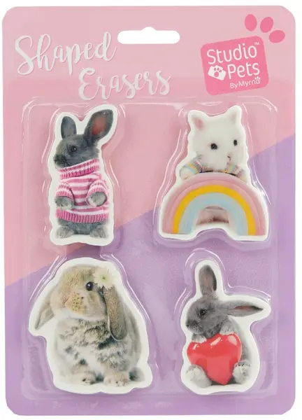 2D Studio Pets Erasers - Iepurași