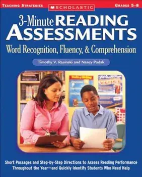 3-Minute Reading Assessments Prehension: Word Recognition, Fluency, & Comprehension, Paperback/Timothy V. Rasinski