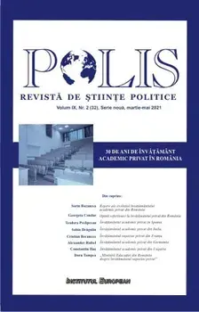 30 de ani de invatamant academic privat in Romania. Polis. Revista de stiinte politice. Volum IX, Nr.2 (32)/***