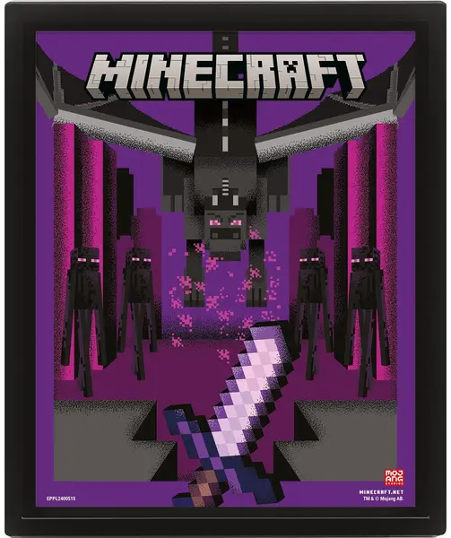 3D poster cu ramă Pyramid Games: Minecraft - Ender Dragon Duel