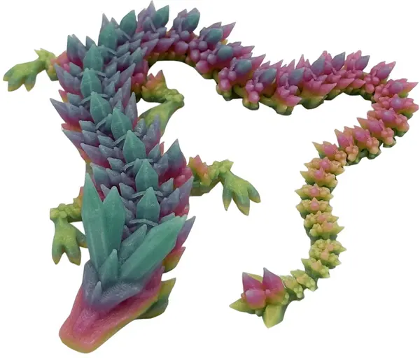 3D Print 3D Morph Lab - Dragon mediu, cristal, gradient, curcubeu, luminescent