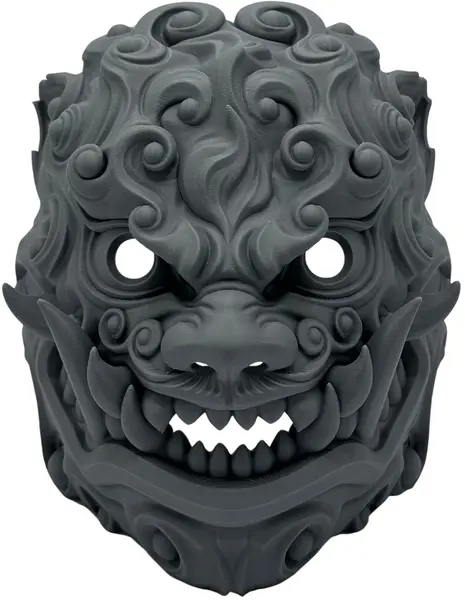 3D Print 3D Morph Lab - Foo lion, mască de purtat, gri