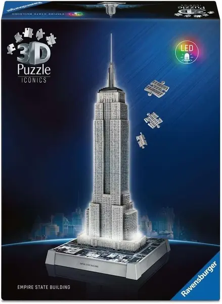 3D Puzzle Ravensburger din 216 piese -Clădirea statului Eluni Pair cu lumini