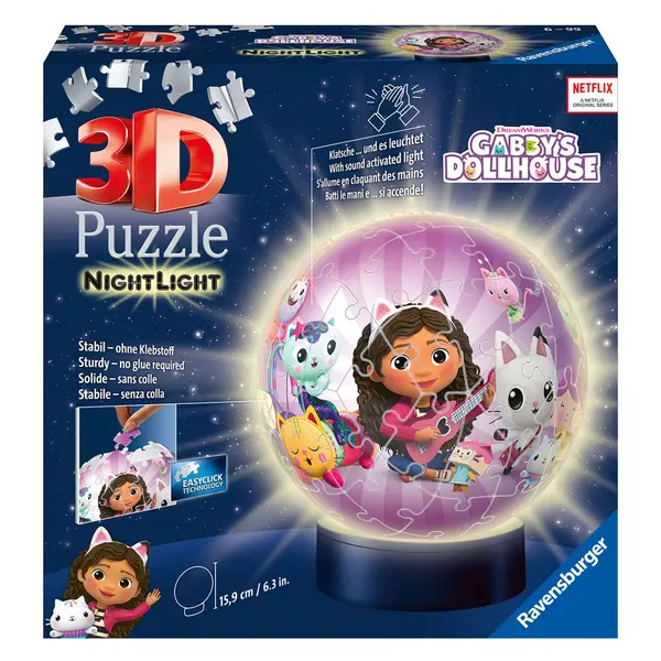 3D Puzzle Ravensburger din 72 piese - Casa de păpuși a lui Gaby (cu lumină)