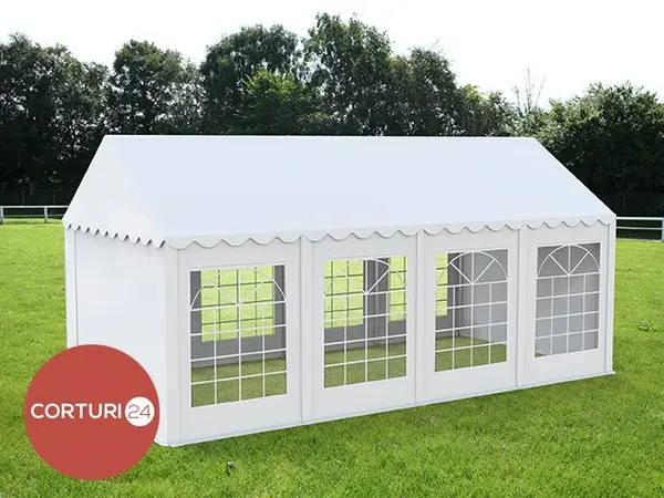 3x8 m Cort Evenimente ECONOMY, PVC alb - Default Title