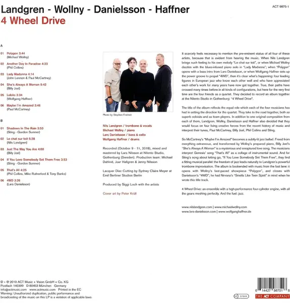 4 Wheel Drive - Vinyl | Nils Landgren, Michael Wollny, Lars Danielsson, Wolfgang Haffner