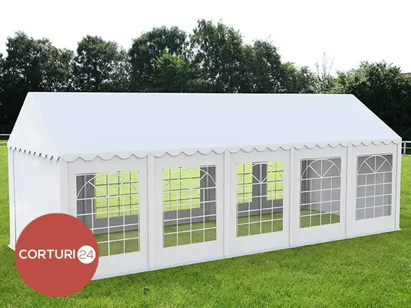 4x10 m Cort Evenimente ECONOMY, PVC alb - Default Title