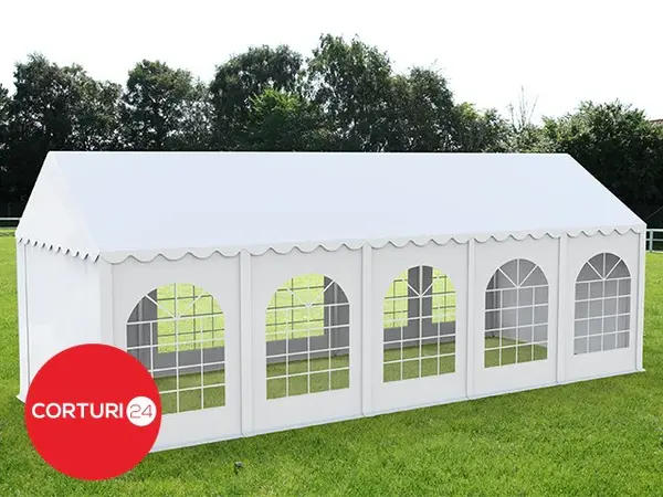 4X10 m Cort Evenimente PROFESSIONAL, PVC ignifug alb - Default Title