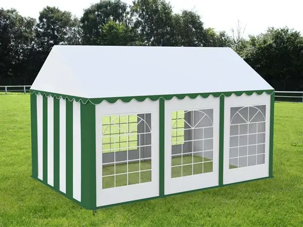 4x6 m Cort Evenimente ECONOMY, PVC 500g/m² verde-alb - Default Title