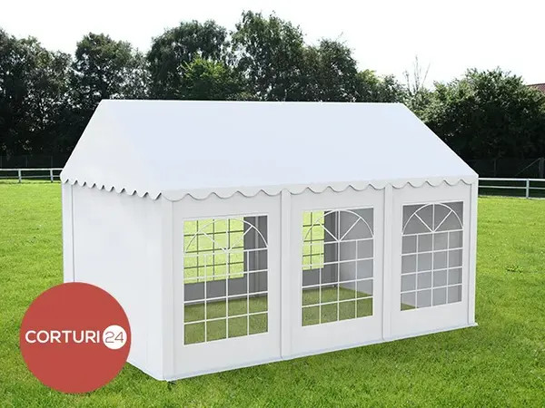4x6 m Cort Evenimente ECONOMY, PVC alb - Default Title