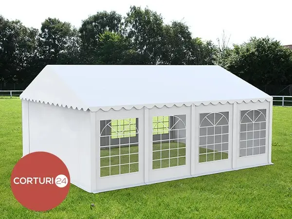 4x8 m Cort Evenimente ECONOMY, PVC alb - Default Title