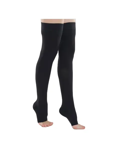 4XL - Ciorapi Compresivi Medicali Soxly Clasa II (23-32 mmHg) - Până la Coapsă - Negru - Vârf Deschis Ciorapi Compresivi Medicali Soxly Până la Coapsă...