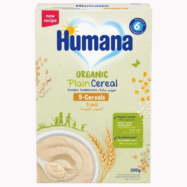 5 Cereale BIO fara lapte 6+ luni, Humana | 200 g