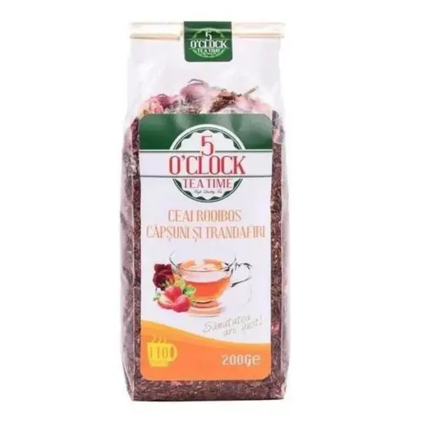 5 O'Clock Tea Ceai Rooibos Capsuni si Trandafiri 200g