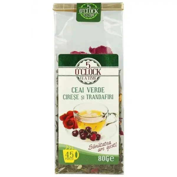 5 O'Clock Tea Ceai Verde cu Cirese si Trandafiri 80g