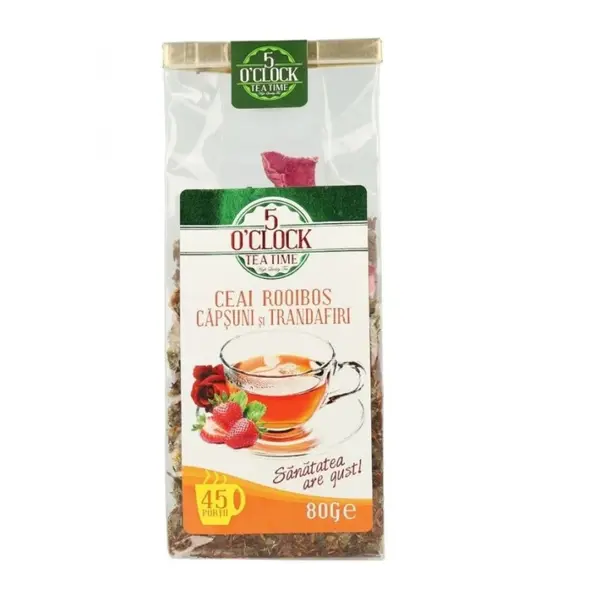 5 O'Clock Tea Rooibos cu Capsuni si Trandafiri 80g
