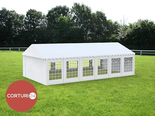 5x12 m Cort Evenimente ECONOMY, PVC alb - Default Title