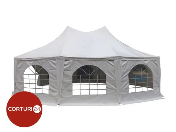 6,8x5m Pagoda 350 g/m2 PVC, alb - Default Title