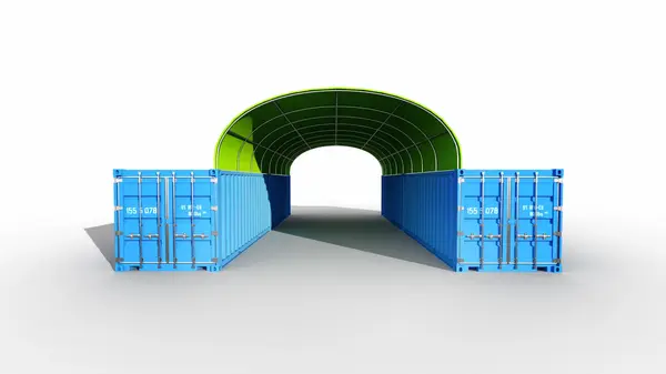 6x12 m Acoperisuri Container - 72m2 - verde - Default Title
