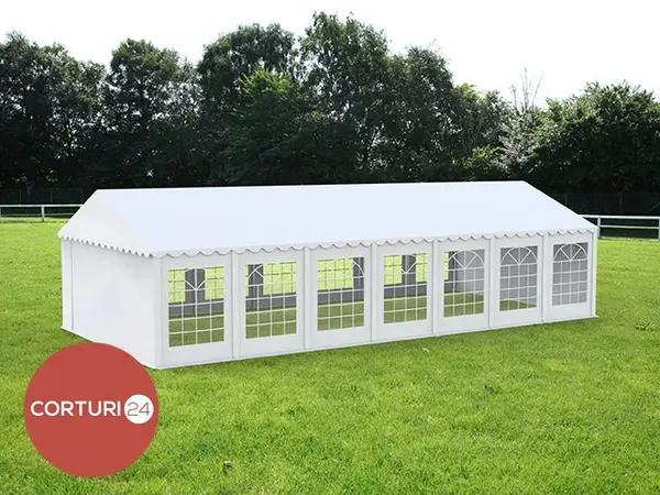 6x14 m Cort Evenimente ECONOMY, PVC alb - Default Title