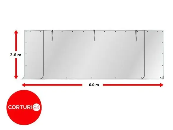 6x2,6 m Perete frontal - PVC 550 g/m2, alb - Default Title