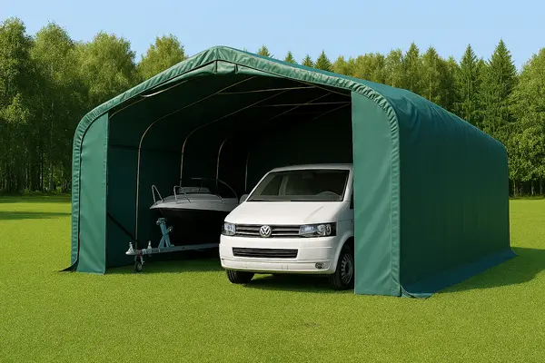 6x6m Garaj tip Cort PVC 620 g/m²- verde - pentru Masini Motociclete Remorca - Default Title
