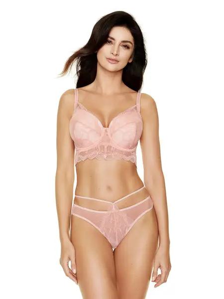 75C - Sutien buretat cu sarme de sustinere Charlize-B4 Roz