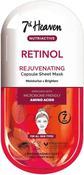 7th Heaven Foaie de mască facială Nutriactive Retinol, 1 buc