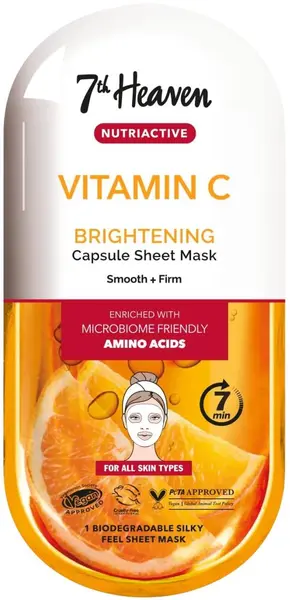 7th Heaven Foaie de mască facială Nutriactive Vitamin C, 1 buc