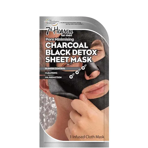 7th Heaven Mens Charcoal Black Detox Sheet