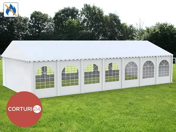 7x14 m Cort Evenimente PROFESSIONAL XXL, PVC ignifug alb - Default Title