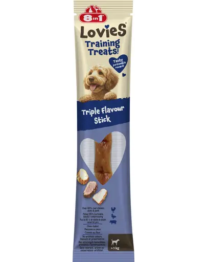8IN1 Lovies Training Treats Triple Flavour Stick 15 g recompensă pentru dresaj pentru câini