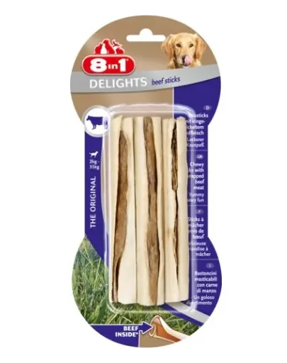 8in1 Recompensă Beef Delights Bone sticks 3 buc