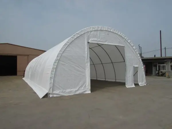 9x10 m Hala TITANICA Semirotunda - 110m2- alb - Țevi Ovală - Default Title