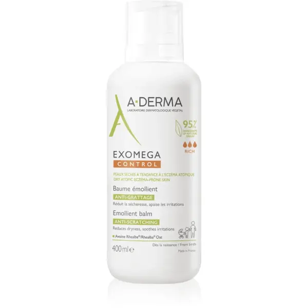 A-Derma Exomega Control Emollient Balm balsam pentru ten uscat și sensibil 400 ml