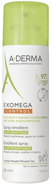 A-Derma Exomega Control Spray emolient anti-pieptanare, 200 ml