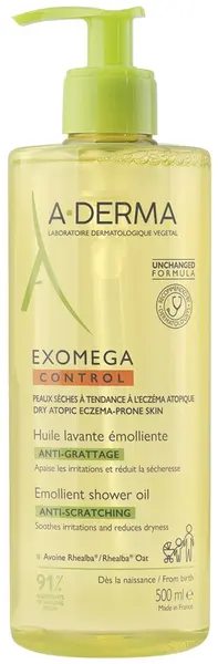 A-Derma Exomega Ulei de duș emolient anti-scărpinat, 500 ml