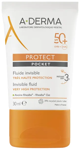 A-Derma Protect Fluid invizibil Pocket, SPF50+, 30 ml