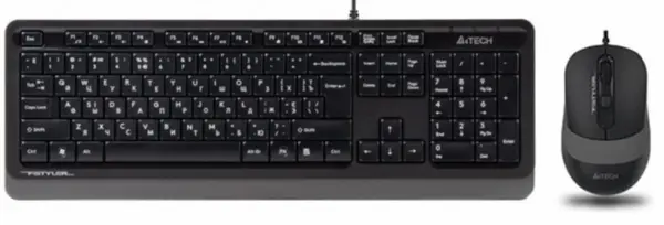 A4tech F1010 Fstyler Set cu cablu tastatura si mouse, USB, negru si gri