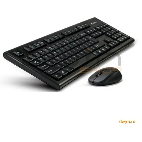 A4tech Kit tast si mouse A4tech 7100N, Wireless, Tast GR-85 US Layout, Mouse G7-630N V-Track, USB, Black