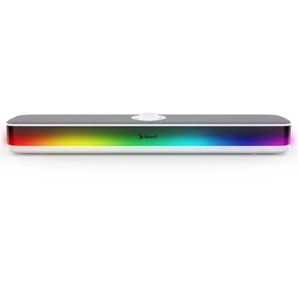 A4tech Soundbar de gaming compact A4tech Bloody S10, putere 10W, iluminare RGB, Alb